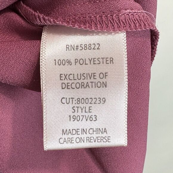 Max Studio Bohemian Dots Peasant Tiered Maxi Dress Silky Mauve Sz Small - Picture 9 of 10